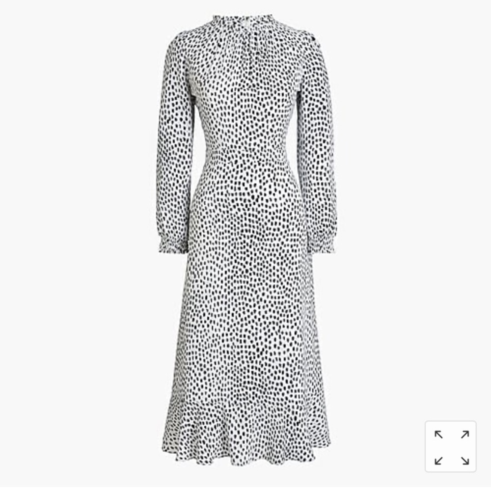 JCrew Ruffle Neck Leopard peasant dress